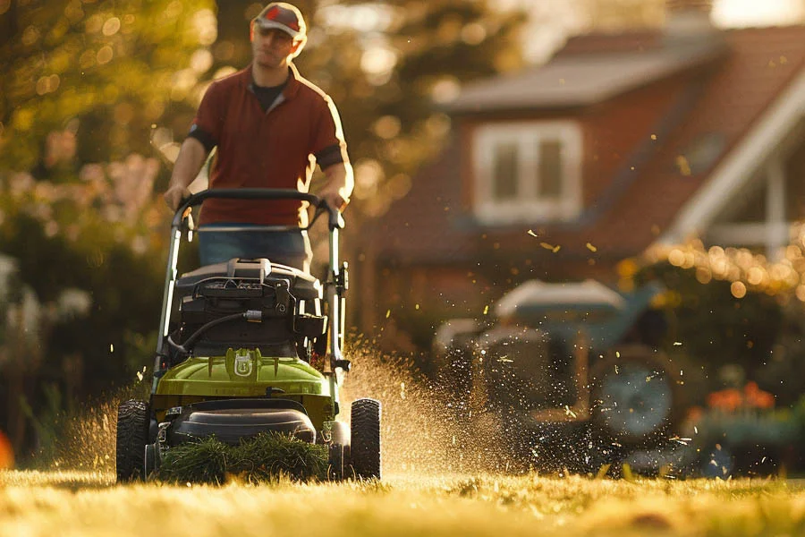 battery charged lawn mower